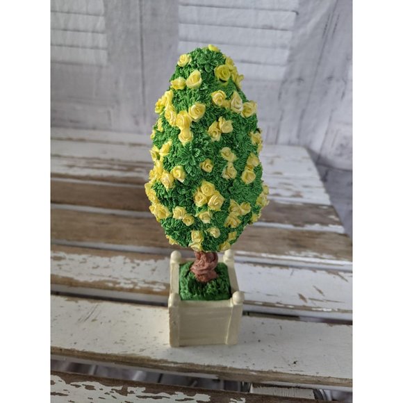 Dept 56 yellow easter flowering topiaries flower b